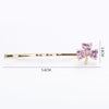 Wholesale Alloy Clover Zircon Women's Hairpin Clip With Electroplating