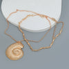 Wholesale Alloy Conch Necklace Two Piece Women's Fashion Exaggerated Snake Bone Chain Geometric Electroplated Accessories