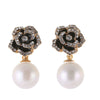 Wholesale Alloy Constellation Diamond Inlaid Zircon Bow Pearl Earrings
