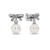 Wholesale Alloy Constellation Diamond Inlaid Zircon Bow Pearl Earrings