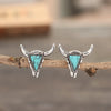 Wholesale Alloy Cow Head Turquoise Earrings With Bohemia Style And Animal Pattern Electroplated