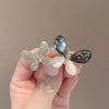 Wholesale Alloy Crystal Diamond Butterfly Brooch With Leaf Pattern Electroplated For Women