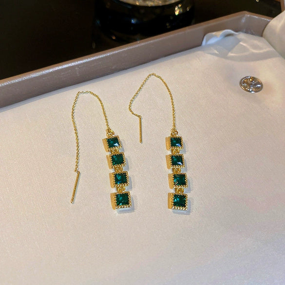 Wholesale Alloy Crystal Earrings With Diamondencrusted Geometric Pattern And Electroplating For Women