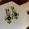 Wholesale Alloy Crystal Earrings With Diamondencrusted Geometric Pattern And Electroplating For Women