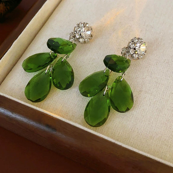 Wholesale Alloy Crystal Earrings With Diamondencrusted Geometric Pattern And Electroplating For Women