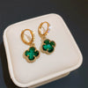 Wholesale Alloy Crystal Earrings With Diamondencrusted Geometric Pattern And Electroplating For Women