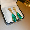 Wholesale Alloy Crystal Earrings With Diamondencrusted Geometric Pattern And Electroplating For Women