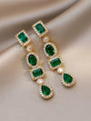 Wholesale Alloy Crystal Earrings With Diamondencrusted Geometric Pattern And Electroplating For Women