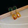 Wholesale Alloy Crystal Earrings With Diamondencrusted Geometric Pattern And Electroplating For Women