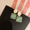 Wholesale Alloy Crystal Earrings With Diamondencrusted Geometric Pattern And Electroplating For Women