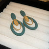 Wholesale Alloy Crystal Earrings With Diamondencrusted Geometric Pattern And Electroplating For Women