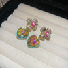 Wholesale Alloy Crystal Earrings With Diamondencrusted Geometric Pattern And Electroplating For Women