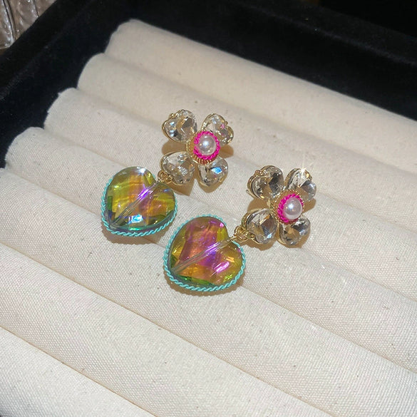Wholesale Alloy Crystal Earrings With Diamondencrusted Geometric Pattern And Electroplating For Women