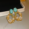 Wholesale Alloy Crystal Earrings With Diamondencrusted Geometric Pattern And Electroplating For Women