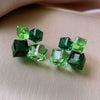Wholesale Alloy Crystal Earrings With Diamondencrusted Geometric Pattern And Electroplating For Women
