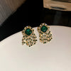 Wholesale Alloy Crystal Earrings With Diamondencrusted Geometric Pattern And Electroplating For Women
