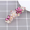 Wholesale Alloy Crystal Flower Hair Clip For Women Simple Electroplated Ponytail Clip Highend Elegant Headwear