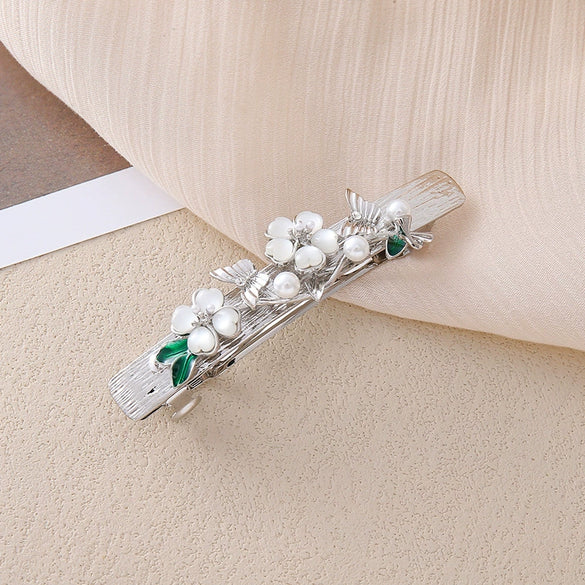 Wholesale Alloy Crystal Flower Spring Clip Hair Accessories For Women With Electroplating Treatment