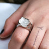 Wholesale Alloy Crystal Ring With Geometric Design Exaggerated Hip Hop Style For Women