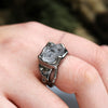 Wholesale Alloy Crystal Ring With Geometric Design Exaggerated Hip Hop Style For Women