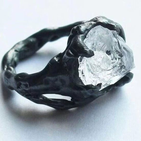 Wholesale Alloy Crystal Ring With Geometric Design Exaggerated Hip Hop Style For Women
