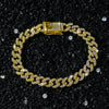 Wholesale Alloy Cuban Chain Men's Hiphop Style Geometric Diamond Stitching Necklace