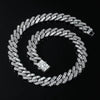 Wholesale Alloy Cuban Chain Necklace Hiphop Style Geometric Pattern Diamond Accented For Men
