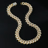 Wholesale Alloy Cuban Chain Necklace Hiphop Style Geometric Pattern Diamond Accented For Men