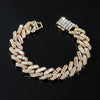 Wholesale Alloy Cuban Chain Necklace Hiphop Style Geometric Pattern Diamond Accented For Men