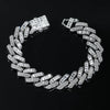 Wholesale Alloy Cuban Chain Necklace Hiphop Style Geometric Pattern Diamond Accented For Men