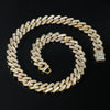 Wholesale Alloy Cuban Chain Necklace Hiphop Style Geometric Pattern Diamond Accented For Men