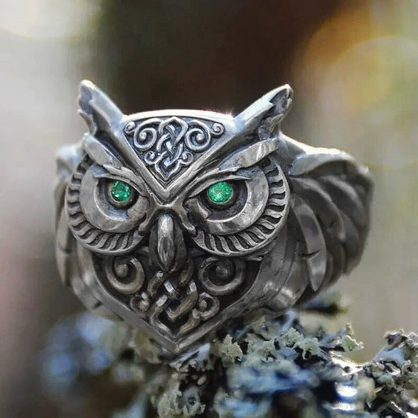 Wholesale Alloy 3D Animal Owl Ring Electroplated Punk Hip Hop Trendy Women's Ring