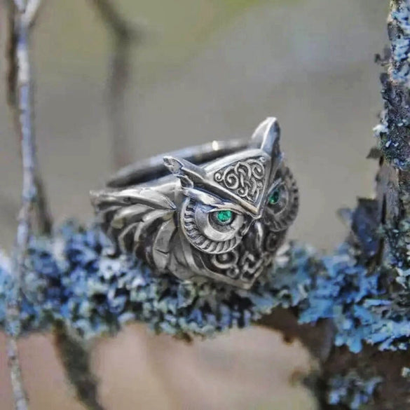 Wholesale Alloy 3D Animal Owl Ring Electroplated Punk Hip Hop Trendy Women's Ring