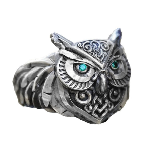 Wholesale Alloy 3D Animal Owl Ring Electroplated Punk Hip Hop Trendy Women's Ring