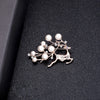 Wholesale Alloy Deer Brooch With Flower Pattern Electroplated For Women's Jewelry Accessories