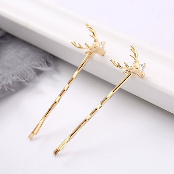 Wholesale Alloy Deer Head Hairpin Hair Accessories For Women With Electroplating Process And Minimalist Animal Style