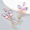 Wholesale Alloy Diamond Animals Zodiac Style Long Tassel Earrings For Women