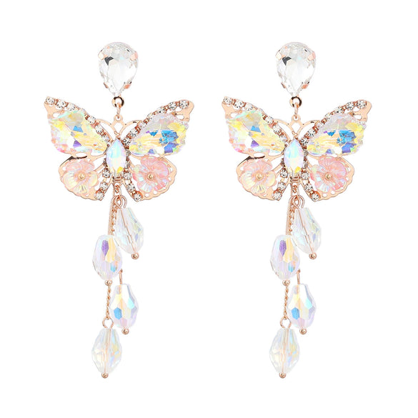 Wholesale Alloy Diamond Animals Zodiac Style Long Tassel Earrings For Women
