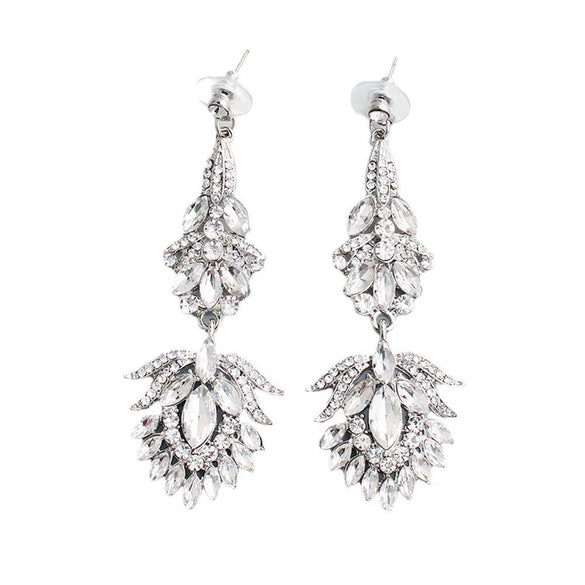 Wholesale Alloy Diamond Earrings Exaggerated Retro Style Electroplated For Women