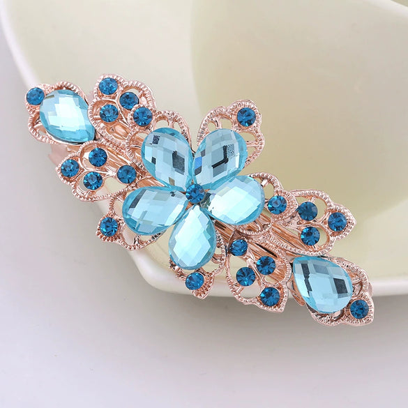 Wholesale Alloy Diamond Rhinestone Hairpin Horsetail Horizontal Clip For Women