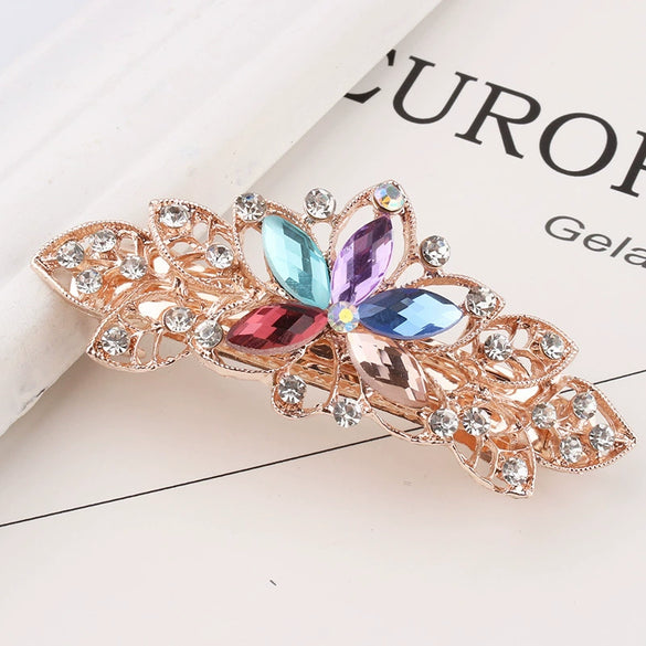 Wholesale Alloy Diamond Rhinestone Hairpin Horsetail Horizontal Clip For Women
