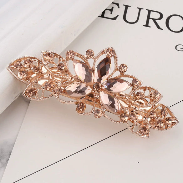 Wholesale Alloy Diamond Rhinestone Hairpin Horsetail Horizontal Clip For Women