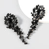 Wholesale Alloy Diamondencrusted Flower Long Earrings For Women Vintage Geometric Style