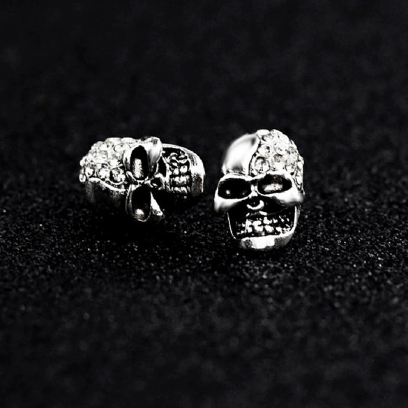 Wholesale Alloy Diamondencrusted Geometric Skull Earrings