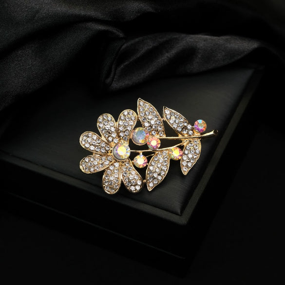 Wholesale Alloy Diamondencrusted Vintage Bow Brooch With Electroplating For Women's Clothing Accessories