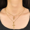 Wholesale Alloy Doublelayer Choker Ochain Women's Personality Geometric Cross Pendant Necklace With Electroplating