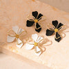 Wholesale Alloy Doublelayer Flower Petal Electroplated Women's Earrings Simple Style
