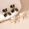 Wholesale Alloy Doublelayer Flower Petal Electroplated Women's Earrings Simple Style