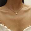Wholesale Alloy Doublelayer Heart Clavicle Chain With Peach Heart Pendant Necklace For Women