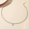 Wholesale Alloy Doublelayer Heart Clavicle Chain With Peach Heart Pendant Necklace For Women